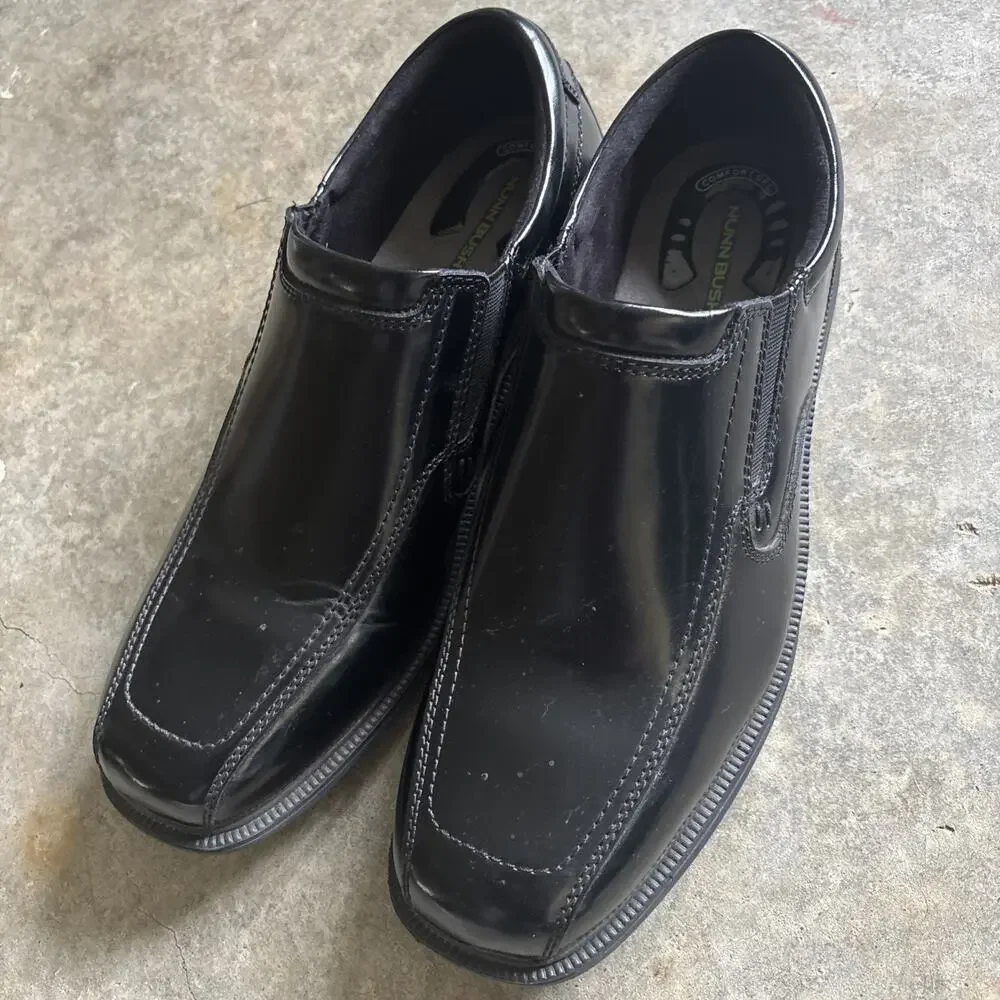 Nunn Bush Shoes Mens 13M Casual Dress Slip On Loafers Comfort Black Leather